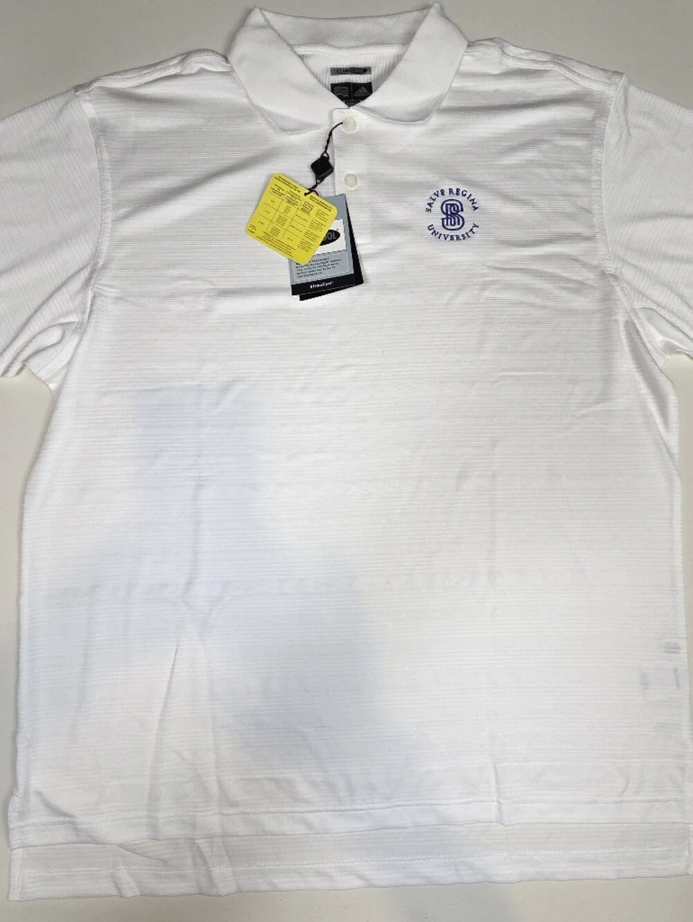 Men Large adidas White Polo Salve Regina University Logo Climacool Discontinued